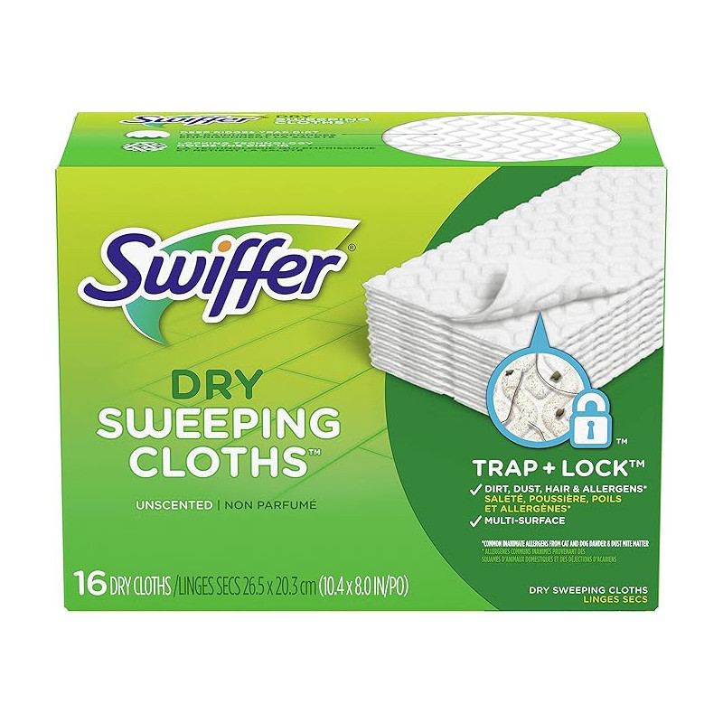 Swiffer Disposable Cloth Dry Sweeping Refills, 16 Count, White, Thomaswi