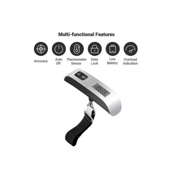Digital Luggage Weighing Scale Silver/Black