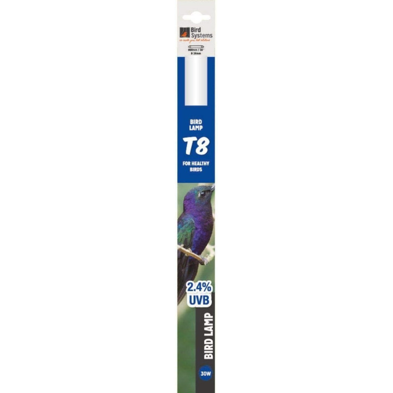 Bird Systems T8 For Healthy Birds 2.4 Percent UVB Bird Lamp, 30 Watts