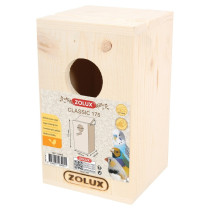 Zolux Bird Nesting Box Classic 175 Providing A Cozy, Secure Environment For Nesting, Brown, 17 x 10 x 10 cm