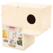 Zolux Bird Nesting Box Duplex Wood Finish, 250, 25 x 15 x 25 cm