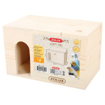 Zolux Bird Nesting Box Loft 150 Wood Finish, 15 x 15 x 25 cm
