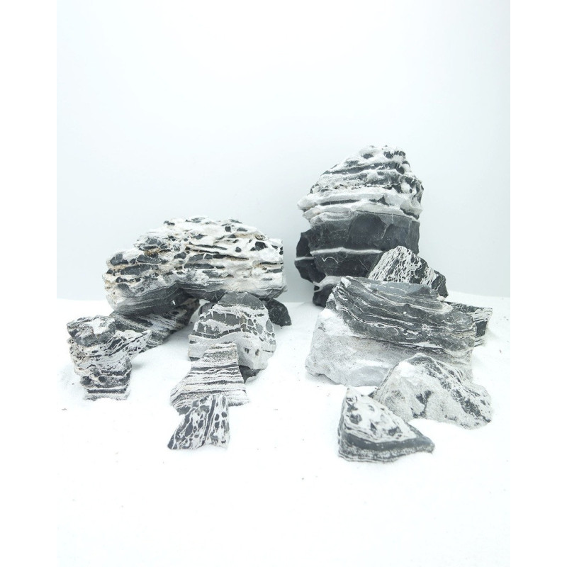 Sv Aquarium Deco Black And White Multilayer-Thin Line, Small, 12-18 cm