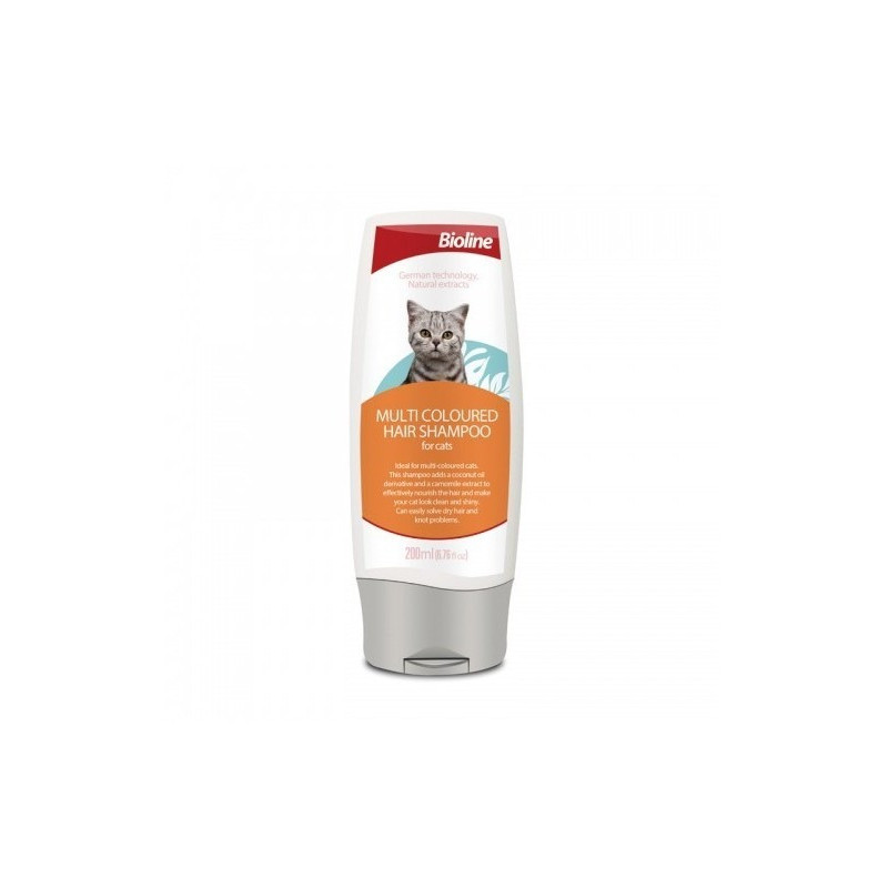 Bioline Multi Coloured Hair Shampoo For Cats, 200 Ml