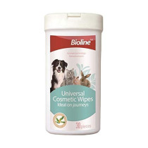 Bioline Universal Cosmetic Wipes For Pets, 30 Pieces