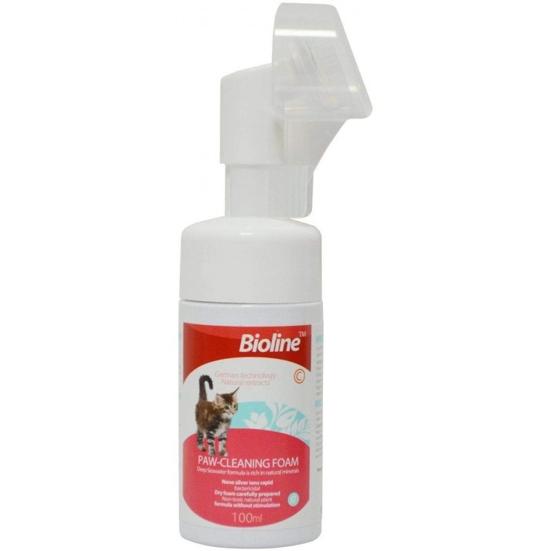 Bioline Paw Cleaning Foam Deep Seawater Formula Is Rich In Natural Minerals, White, 100Ml