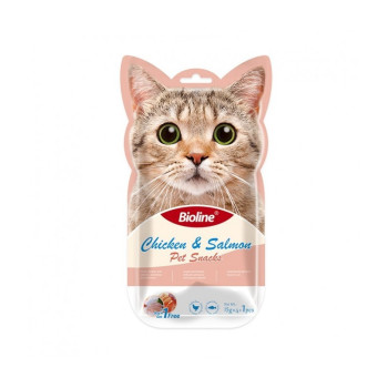 Bioline Cat Treats Chicken And Salmon, 5X15G