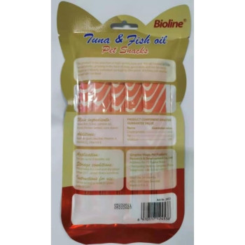 Bioline Cat Treats Tuna And Fish Oil Pet Snacks, 5 X 15Gm