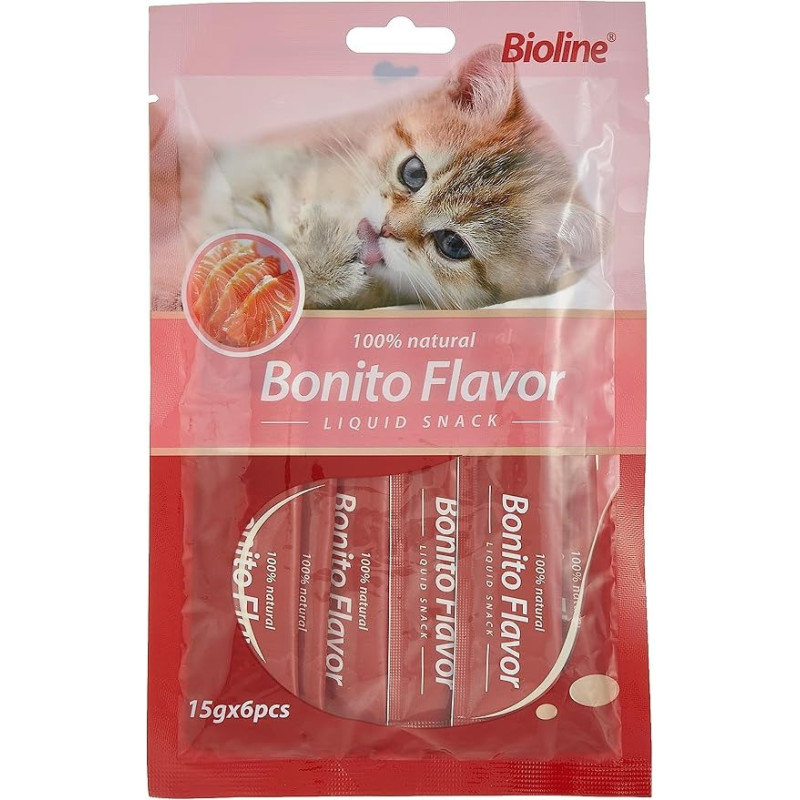 Bioline Cat Treats, Natural Ingredients And Nutritious Snack, 6 X 15Gm