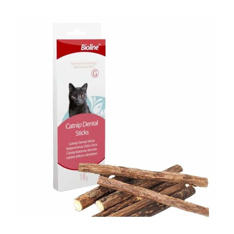 Bioline Catnip Dental Sticks Appealing And Encouraging Play, 10G