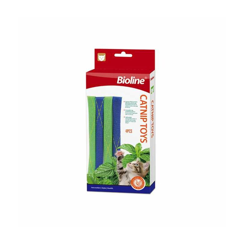 Bioline Catnip Toys, 4Pc Set For Cats Play And Chewing