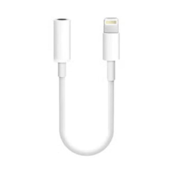 Lightning To 3.5 mm Female Aux Audio Adapter For Iphone 7, White