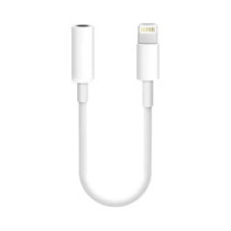 Lightning To 3.5 mm Female Aux Audio Adapter For Iphone 7, White