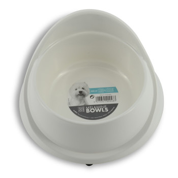 M-Pets Melamine Single Fashion Bowl For Dog, 450Ml (White)