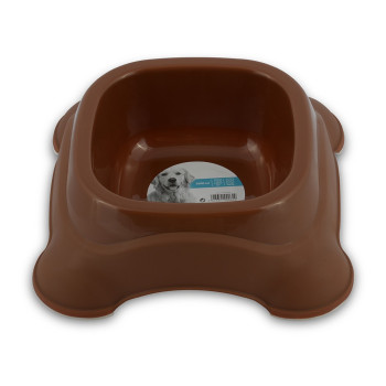 M-Pets Plastic Single Bowl For Dog, Anti-Slip, 2300Ml (Brown)