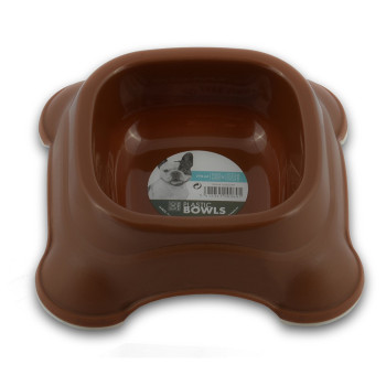 M-Pets Plastic Single Bowl For Dog, Anti-Slip, 775Ml (Brown)