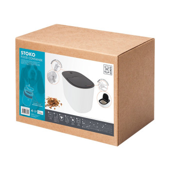 M-Pets 12 Liter Stoko Food Container White, 38.2 x 24.7 x 23 Cm