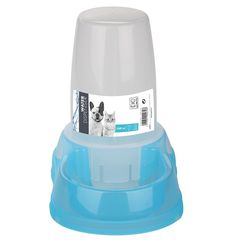 M-Pets Water Dispenser For Cat And Dog, 1500Ml (Blue)