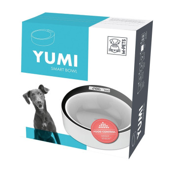 M-Pets Yumi Smart Bowl With A Weight Scale For Dog, White