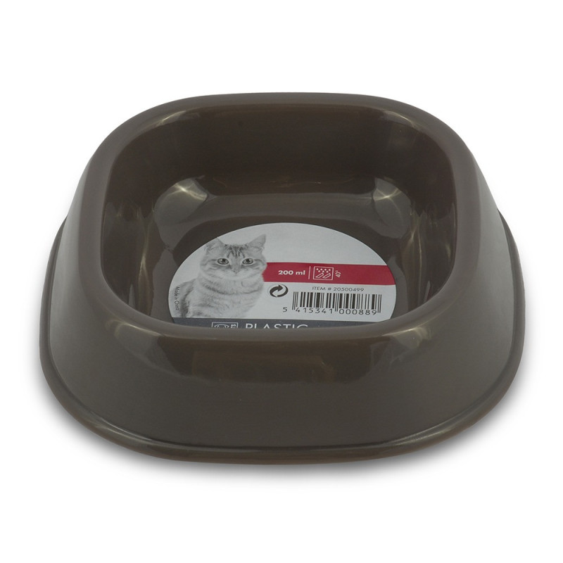 M-Pets Plastic Single Bowl For Cat, 200Ml (Grey)