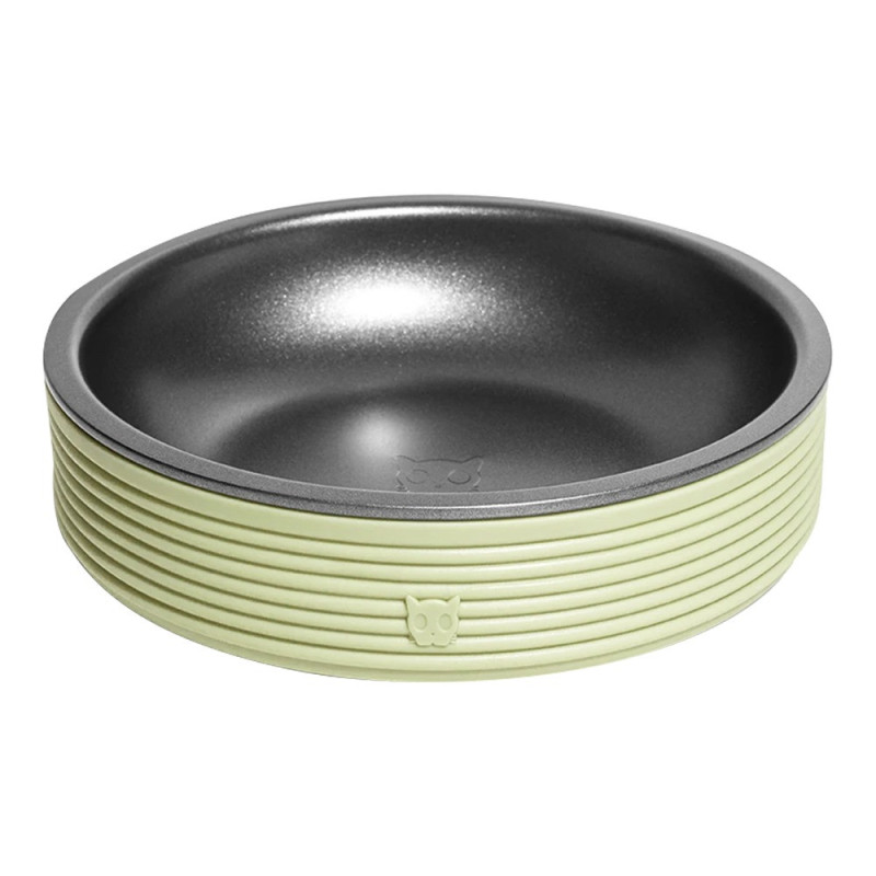 Zee.Cat Duo Bowl For Cat, Non-Stick, Nonslip, Olive