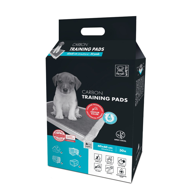 M-Pets Carbon Training Pads For Dog, 60 x 60Cm (30 Pack)