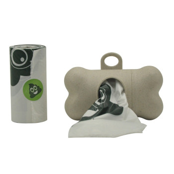 M-Pets Poo Bamboo Waste Bags Dispenser Plus 15 Bags, 22 x 32 Cm