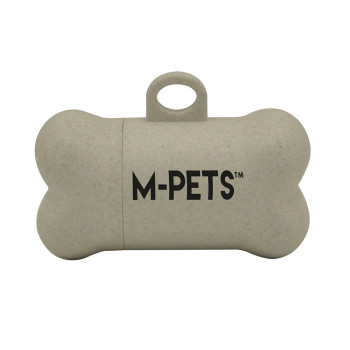 M-Pets Poo Bamboo Waste Bags Dispenser Plus 15 Bags, 22 x 32 Cm