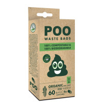 M-Pets Poo Eco Friendly Waste Bags 100 Percentage Compostable And Biodegradable Unscented For Dog, 60 Bags