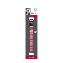 M-Pets Lines Cat Collar With Bell One Size Fits All, Pink