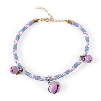 M-Pets Pixie Cat Eco Collar With Bell, Purple And Teal (0.6 cm x 30 cm)