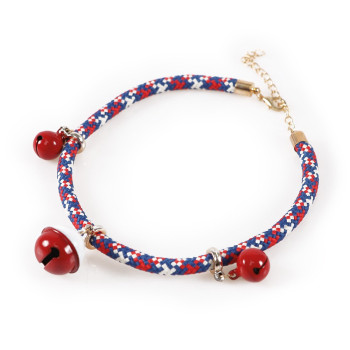 M-Pets Pixie Cat Eco Collar With Bell, Red And Blue (0.6 cm x 30 cm)