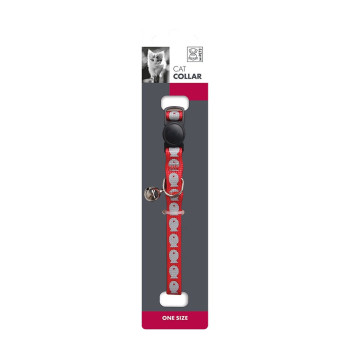 M-Pets Reflective Cat Collar With Bell One Size Fits All, Red