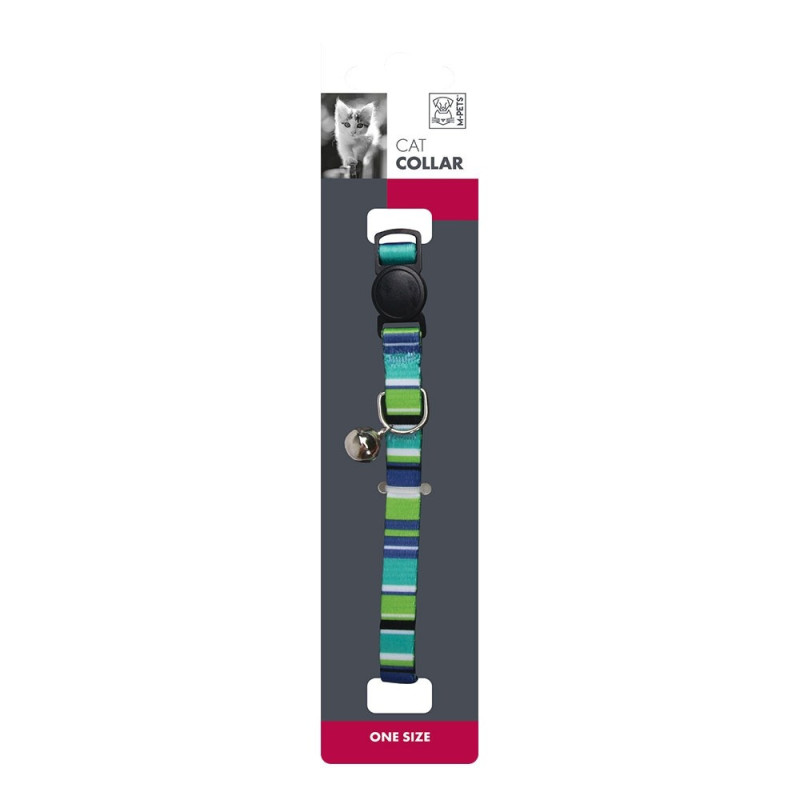 M-Pets Stripes Cat Collar With Bell One Size Fits All