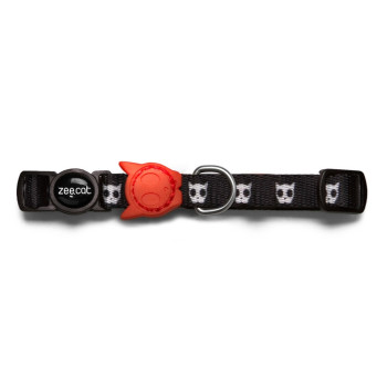 Zee.Cat Skull 2.0 Cat Collar One Size Fits All Breakaway Buckle, Black