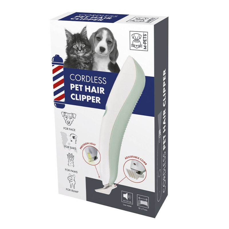 M-Pets Cordless Pet Hair Clipper For Dog And Cat, White
