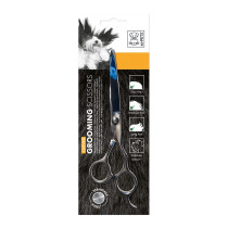 M-Pets Curved Grooming Scissors, Stainless Steel For Dog And Cat, Silver