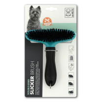 M-Pets Double Sided Slicker Brush For Dog, Black/Blue