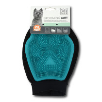 M-Pets Grooming Mitt Rubber For Dog, Blue/Black