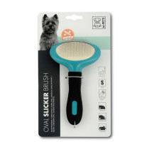 M-Pets Oval Slicker Brush For Dog, Small, Black/Blue