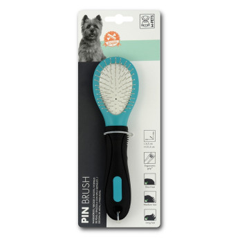 M-Pets Pin Brush For Dog, Black/Blue