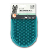 M-Pets Rubber Grooming Mitt For Dog, Blue