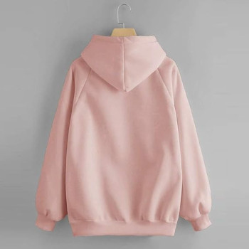 Long Sleeves Hoodie Pink For Women, Pink