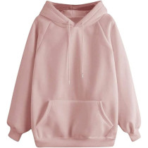 Long Sleeves Hoodie Pink For Women, Pink