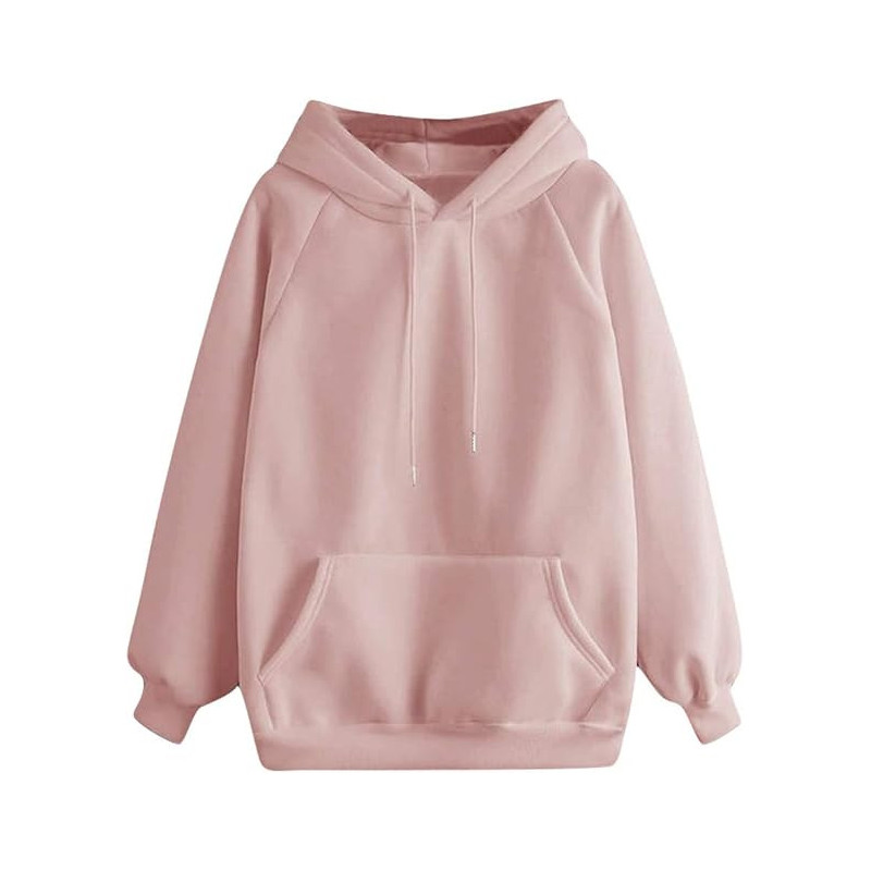 Long Sleeves Hoodie Pink For Women, Pink