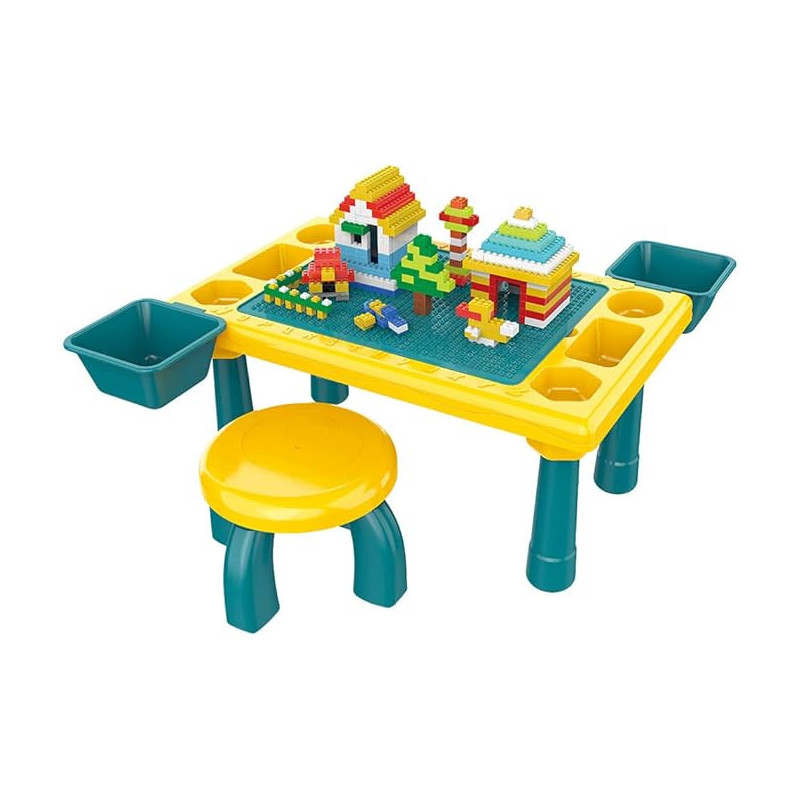 Little Story Blocks 4 In 1 Activity Table With Stool - Green