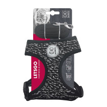 M-Pets Catogo Cat Harness And Leash Set Adjustable Fit, Black