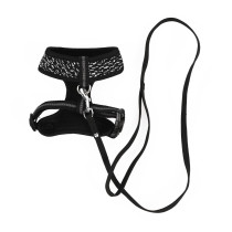 M-Pets Catogo Cat Harness And Leash Set Adjustable Fit, Black