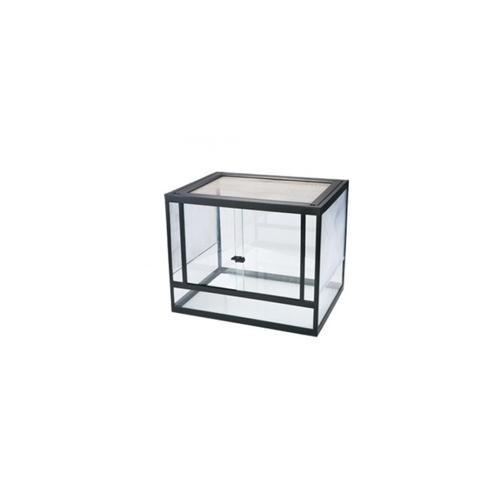 Boyu Terrarium For Reptiles, Amphibians, Or A Display For Terrarium Plants And Mini Ecosystems, Black/Clear, 600 x 405 x 440 mm