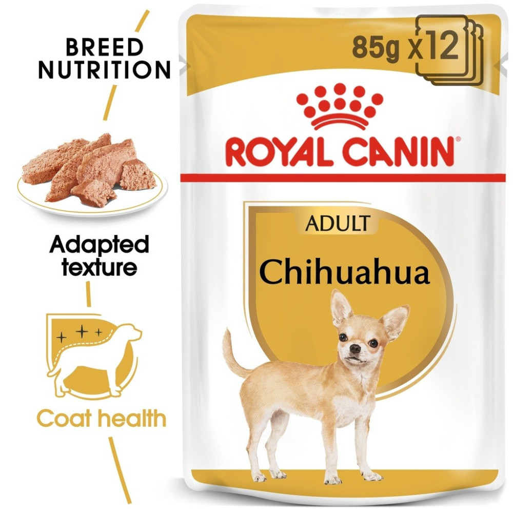 Royal Canin Adult Chihuahua Breed Health Nutrition Adult Dog Wet Food Pouches, Pack Of 12, 85 Gram